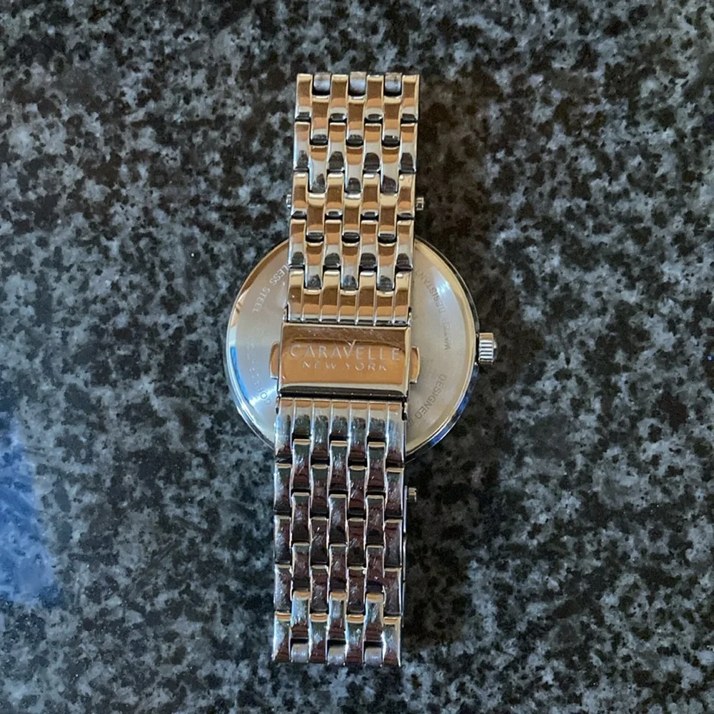 Caravelle by Bulova Women's Crystal Pave Stainless Steel Watch(model 43L160) EUC